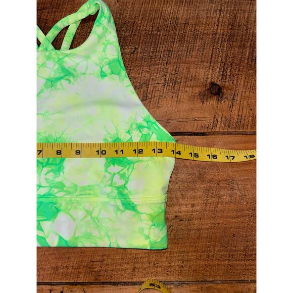 Lululemon Womens Energy Bra Shibori Green Tie Dye Sports Bra Size‎ 8 No Pads - Picture 3 of 5
